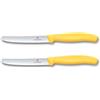 Victorinox Swiss Classic set 2 coltelli da tavola seghettati, coltelli da pane, 11 cm, acciaio inox, lavabile in lavastoviglie, Swiss Made, Giallo