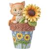 Enesco Heartwood Creek by Jim Shore - Statuetta di gatto in vaso di fiori