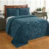 Better Trends Ashton Collection - Copriletto in ciniglia 100% cotone, per letto king size, 304,8 x 279,4 cm, motivo medaglione color foglia di tè, 1 pezzo, morbido e leggero, trapuntato, per tutte le