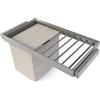 Emuca - Kit portapantaloni a 7 aste, cesto portabiancheria e telaio regolabile Quartz per armadi, chiusura ammortizzata e estrazione totale, modulo 90 cm, finitura Titanio