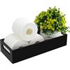 Tasybox Porta carta igienica con contenitore, vassoio in acrilico, vassoio nero per il bagno con manici, vassoio per la decorazione domestica