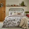 Furn. Set copripiumino Forest Festivities - Biancheria da letto natalizia reversibile con motivo boschivo (naturale - matrimoniale)