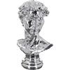 GILDE Figura David in resina argentata, effetto metallico, testa di David, altezza 38 cm, larghezza 25 cm, profondità 17 cm