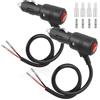 Funyord 2 Pezzi Presa Accendisigari (50 cm) con Interruttore - Cavo di prolunga 12V/24V 16AWG a Doppio Isolamento per Auto, Camper, Barca, Moto