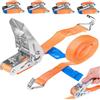 INTAKO Cinghie a Cricchetto 800kg 4m x 25mm - Cinghie di Fissaggio per Moto e Portapacchi, Arancione - Set da 2, 4 o 10 Pezzi (4m (4 Pezzi))