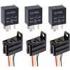 MOCNT 3 Pezzi 12V 30A Auto Relè con Presa SPST 4 Pin Automobile Relè con Filo Auto Interruttore Relè Aperto Contatti Relè Camion Elettrico Relè Motociclo Pesante Relè