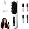 Generic Go Brush Pro 2025 - Spazzola lisciante e arricciacapelli senza fili, 2 in 1, portatile, ricaricabile, con display a LED, per capelli corti e lunghi (bianco)