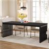 Tribesigns Tavolo da pranzo industriale per 4-6 persone, lungo 180 cm, rettangolare, in legno, con struttura in metallo resistente, per soggiorno e sala da pranzo (senza sedia) (Nero)