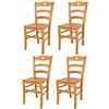 t m c s Tommychairs - Set 4 sedie modello Cuore per cucina bar e sala da pranzo, robusta struttura in legno di faggio color miele e seduta in legno