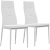 Festnight Set 2/4/6 pz Sedie da Pranzo Ecopelle Moderne,Sedie da Cucina Pelle Moderne,Sedie Sala da Pranzo Design Moderne in Pelle Artificiale con Schienale Alto 43x43,5x96cm Grigio
