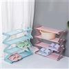 CARURLIFF 2 confezioni di piccole scarpiera assemblabili possono contenere 8-12 paia di portascarpe per bambini, per ingresso, armadio, camera da letto dei bambini (blu e rosa - 4 livelli)