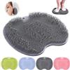 SOETDERT Tappetino per Piedi Scrubber, Tappeto Plantare Doccia in Silicone, Doccia Tappetino Poggiapiedi con Antiscivolo Ventosa, Massaggiatore Plantare, Spazzola Schiena Doccia per Pulizia Cura (Grigio)