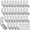 KOHAND 60 staffe angolari in acciaio inox, 40 x 40 mm, resistenti staffe per legno, staffe angolari in metallo a 90 gradi con 240 viti per scaffali, mobili