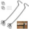 AMONENZ 2 Pezzi 250mm Chiavistello-Porta, Argento Gancio e Chiavistello a Occhiello, Chiavistello per Porta in Legno, per Serrature da Giardino, Porte da Garage, Recinzioni, Porte da Fienile