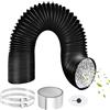 ComPDCVD Tubo di Scarico in PVC da 150mm Tubo di Ventilazione da 3m Nero | Tubo di scarico con 2 fascette stringitubo, tubo flessibile in acciaio inox per climatizzatori mobili, asciugatrici
