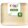 FOOGO Green 10 Vassoi Monouso in Foglia di Palma, Grandi 30x25 cm, per Pizza, Antipasti, Tartine, Aperitivi, Resistenti come i Vassoi in Legno per Alimenti Caldi, Stuzzichini