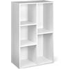 Amazon Basics Libreria con 5 scomparti, scaffale per ufficio, libreria, soggiorno, camera da letto, cubo, Bianco, 50 x 24 x 80 cm