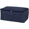 ZCHI Sacchetto di immagazzinaggio vestiti stagionali, Porta Abiti Grande capacità con Manico Rinforzato, Organizzatore Pieghevole Traspirante con Cerniera in Acciaio Inossidabile 70x50x30 cm Blu Scuro