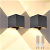 FUPE 2 Pezzi G9 LED Applique da Parete Esterno/Interno Cubo IP65 Impermeabile Lampada da Esterno Parete Applique Esterni Moderne Nero 3000K Quadrata Angolo del Fascio Lampadine sostituibili Non Dimmabile