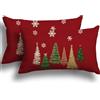 ZWJD Cuscini Natalizi per Divano 2 Pack Federe Cuscini Divano 30x50 Federe Cuscini Natalizi Lino Cuscini per Divano per Natale Decorazioni Casa
