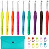 Totofy Uncinetto Set,9 Pezzi Kit Uncinetto Ergonomico 2mm-6mm, Maniglia Ergonomica Ganci Uncinetti,Comprende 10 Marcatori di Cucitura e 1 Sacchetto di Stoccaggio.