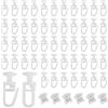 Cbofeixg 120 Pz Ganci per Tende Scorrevoli per Binario, 11mm Ganci Tende Cursori per Tendes, Gancio per Binario, Gancio per Tenda Binari Glider Hooks per Bagni Cucine Finestre Binario Tendes & 6 Tappi
