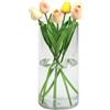 QEEYON Vaso Cilindrico in Acrilico, Alto 25 cm Vaso per Fiori in Plastica Ispessita per Composizioni Floreali, per Soggiorno, Cucina, Ufficio, Matrimoni (25 x 12 cm)