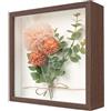 WISYOK Cornice Profonda 22x22cm, Cornice 3D Profonda per Oggetti, 3D Ombra Profonda Box, Cornice 3D Quadrata per Fiore, Regali, Souvenir (Noce)