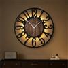 Maxstar Orologio da Parete 50CM per Soggiorno a Batteria, Silenzioso Senza Ticchettio, Stile Legno Metallo, LED Moderno Camera/Ufficio (Numeri Arabi, Nero-20)
