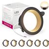 BRIMETI Faretti LED da Incasso per Cartongesso, 6x 7W Luci Ultrasottili da Soffitto e per l'illuminazione da Interno IP44 Foro Incasso 70mm Bianco Naturale 4000K, 700 Lumen AC 220-240V (Nero)