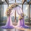 Rouhuhura 0,75 x 8 m Drappeggio per Arco Nuziale, tulle trasparente Decorazioni Tenda per matrimonio cerimonie fotografia feste Compleanno, Nubilato, Anniversario, Decorazione (Viola Chiaro, 0,75 x 8 m)