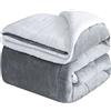 CHOSHOME Coperta Pile Doppio Strato Vello, Coperta Calda e Confortevole Coperta Divano Super Caldo Morbida Plaid Divano Super Morbida 130x150CM Grigio