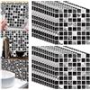 ESYFOR Adesivi per Piastrelle 20x20cm,ESYFOR 24PCS Adesivi da Parete Impermeabili Autoadesivi 3D Mosaico PVC Sticker Piastrelle Adesive per Bagno Cucina Parete Fai da Te