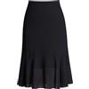 Generic Gonna da donna in chiffon nero a vita alta con volant gonna al ginocchio gonna a sirena, Nero , M