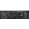 CHERRY KW 9100 SLIM, Tastiera di design Senza Fili, Layout per la Germania (QWERTZ), A scelta Connessione Bluetooth o Wireless 2,4 GHz, Tasti Piatti, Ricaricabile, Nero-Grigio