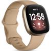 Oielai Cinturino Compatibile con Fitbit Versa 4/Fitbit Versa 3/Fitbit Sense 2/Fitbit Sense, Cinturini di Ricambio in Silicone Sport Compatibile con Versa 3/Versa 4/Sense/Sense 2, Grande MilkTea