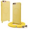 BGHHEU Magnetica Cover per iPhone 8 Plus/iPhone 7 Plus con Cordino,[Compatible con Magsafe],Custodia Silicone con Regolabile Collana Sottile Morbida Case,Giallo