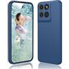 DESSEN Cover per Motorola Moto G56 5G - Liquido Silicone Custodia Antiurto Protezione Case Sottile e Morbida TPU Bumper con Fodera Microfibra Antigraffio, Blu