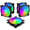 upHere 120mm RGB LED Ventola per Alloggiamenti Del Computer Silenziosi con Telecomando,5 Pack (PF1206-5)