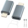 Zestiq Adattatore USB C a Lightning, 2 Pezzi Adattatore Lightning USB C, Adapter iPhone di Supporta la Ricarica/Sincronizzazione dei Dati per iPhone 14/13/12/11/iPad/Airpods, Non per Cuffie/Audio/OTG