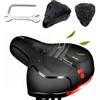 Qcdou Sella per Bicicletta Comoda, Sella Bici in Gel, Uomo Donna Sellino Bicicletta Traspirante Ergonomica per Biciclette da Strada, Sella per Bicicletta Morbido Ampia, Con Copertura Impermeabile