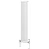 Monster Shop Radiatore Termosifone a 2 Colonne 1800mm x 292mm Moderno Centralizzato Bianco in Acciaio Inox Verticale a Parete Cucina Soggiorno Bagno Kit di Fissaggio e Spazzola Inclusi