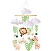 TROYSINC Baby Mobile - Campana da letto per lettino - Jungle Animal Baby Mobile con leone, elefante, giraffa e ippopotamo, giocattolo rilassante per la cameretta dei bambini, regalo per neonati (animale)