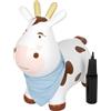 small foot Animale saltellante mucca, giocattolo per saltellare gonfiabile con bandana e pompa d'aria, per interni ed esterni, fino a 50 kg, per bambini dai 2 anni, 12784