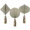 Folat 68713 Decorazione di compleanno Rosa, Crema, Oro champagne - Set Favi - Crème Rose - 3 pezzi - Una decorazione di compleanno sofisticata e vivace