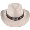TOLASTO Cappello da cowboy Western per uomo e donna, elegante cappello in suede Panama regolabile, morbido cappello da cowgirl per attività all'aperto, con bordo ampio in bianco