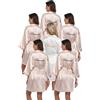 PENGEE 6 pezzi kimono da donna corto, vestaglia di nozze, sposa e damigella d'onore, set per la doccia nuziale, vestaglie pronte, Champagne e bianco., taglia unica