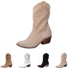 Generico Camperos Texani Donna Western Invernali Scarponcini da Cowboy Cowgirl Stivali Camperos Donna Boots a Punta Stivali Elasticizzati Donna Curvy Stivaletto Equitazione Tacco Medio Scarponcino