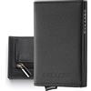 DYKANBO Portatessere Uomo Tascabile - Portacarte Slim con Portamonete - Portafoglio Uomo con Porta Tessere e Carte di Credito - RFID