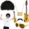 Meanju 5 pezzi Accessori per Costume da Hippie,accessori rapper anni '80,set accessori rapper costume hip hop,Anni '50 '60 '70 Travestimento per Festa a Tema Hippy/Cosplay